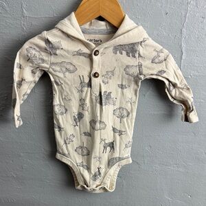 Carter's Beige Animal Print Bodysuit